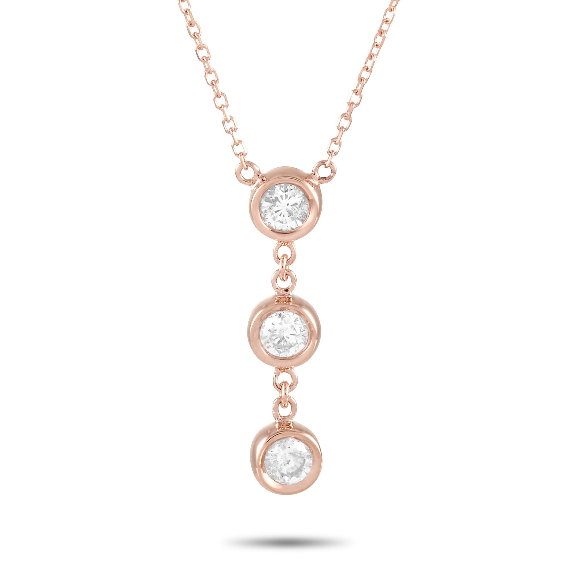 14K Rose Gold 0.35 ct Diamond Pendant Necklace