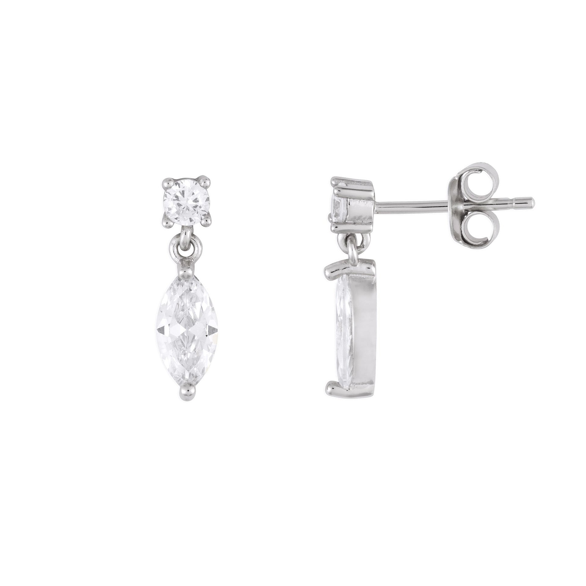 Vera Clear Studs Silver