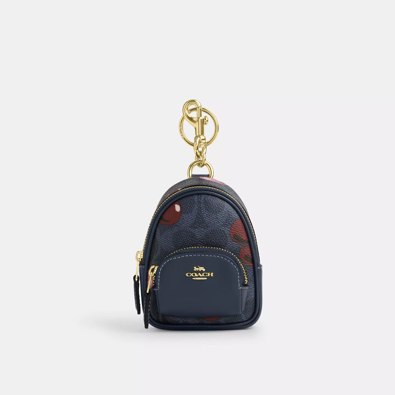 Coach Mini Court Backpack Bag Charm In Signature Canvas With Cherry Pr Coach Mini Court Backpack Bag Charm In Signature Canvas With Cherry Pr
