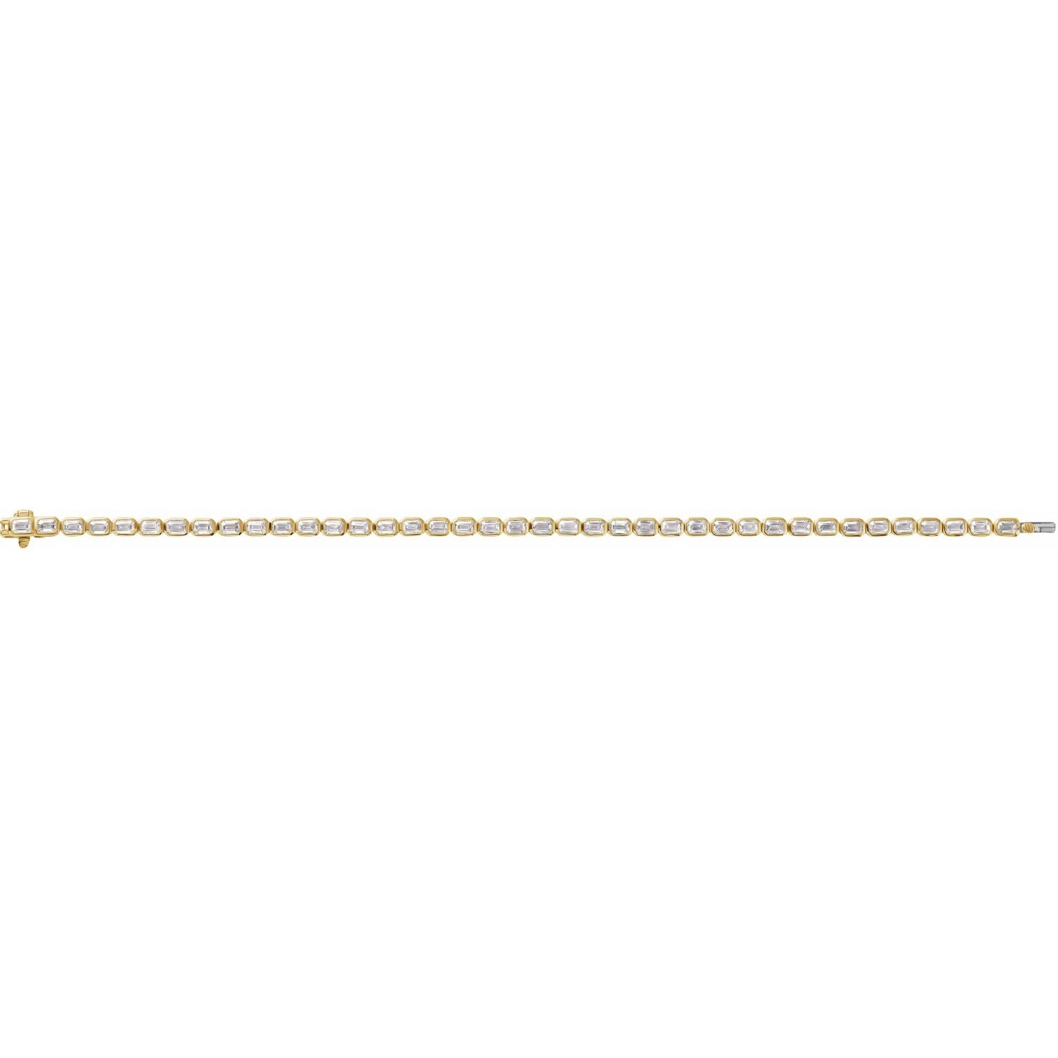14k Gold 6 1/4 Ctw Lab-grown Diamond Line Bracelet 7'