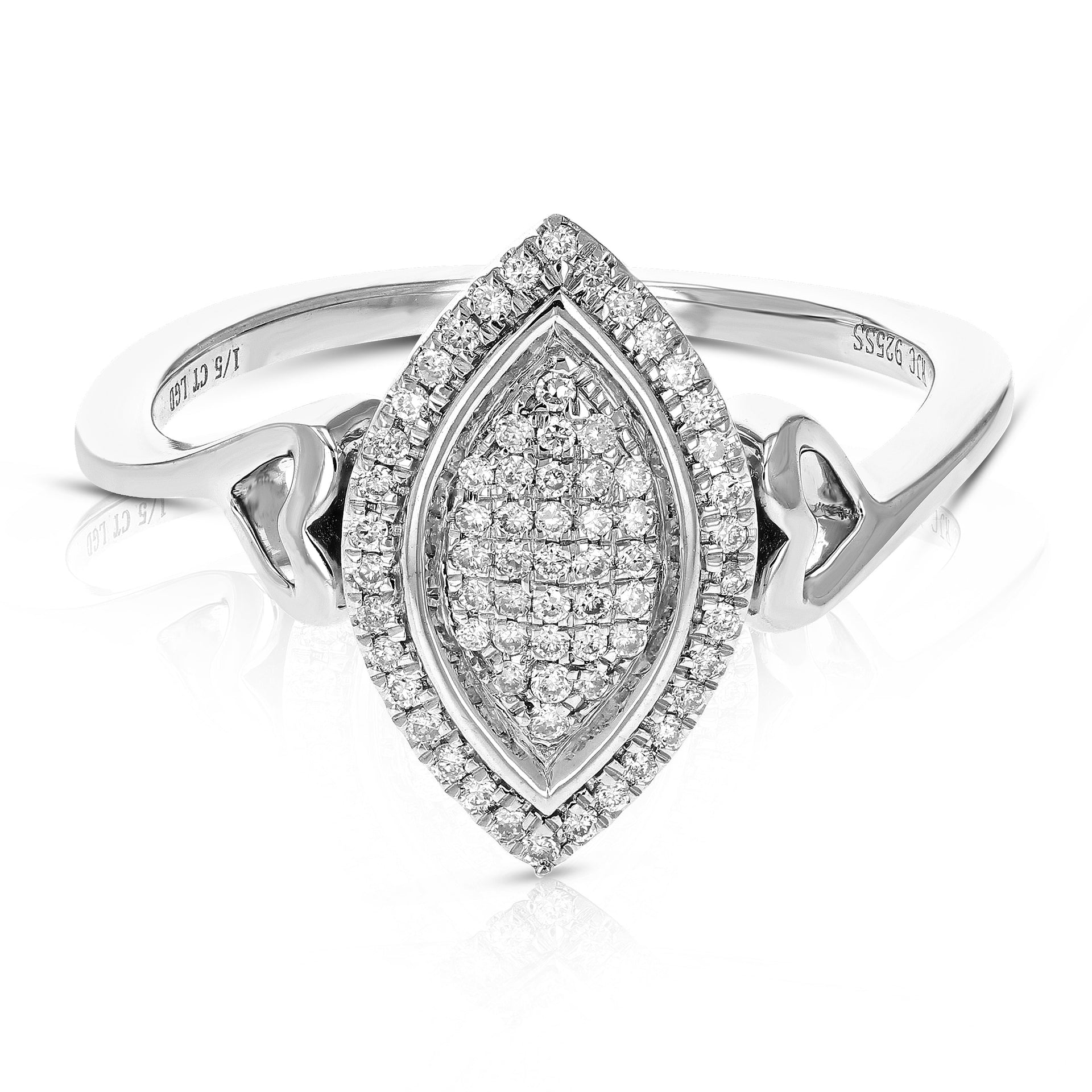 1/5 cttw Round Cut Lab Grown Diamond Engagement Ring For Women .925 Sterling Silver Prong Set