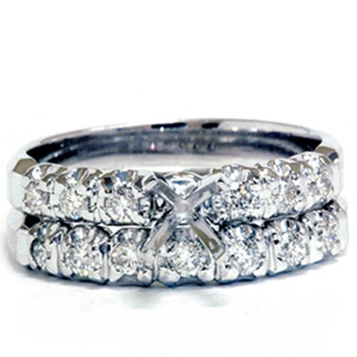 White Gold 1/2ct Diamond Semi Mount Engagement Wedding Ring
