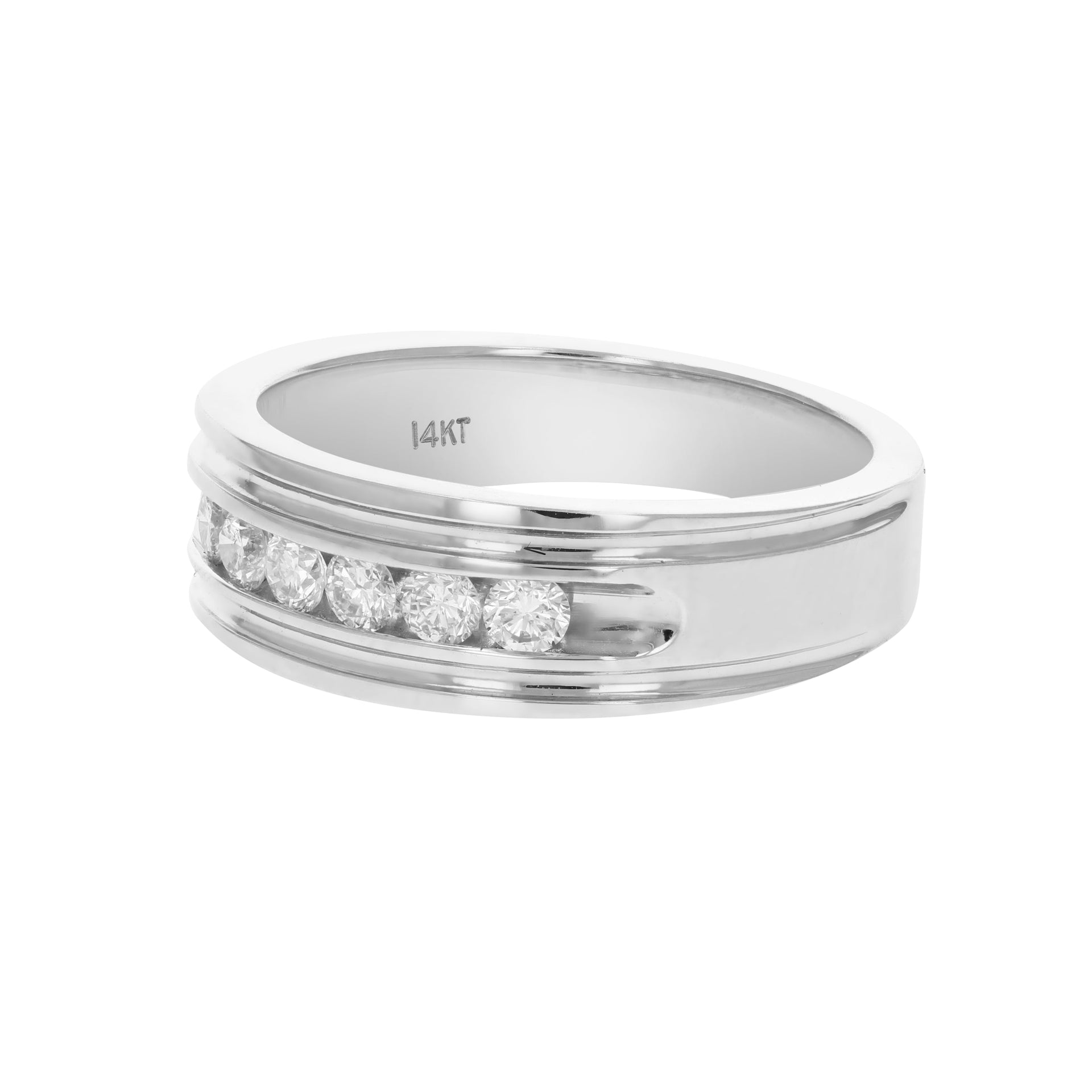 1/2 cttw SI2-I1 Certified Diamond Machine Set Wedding Band 14K Gold