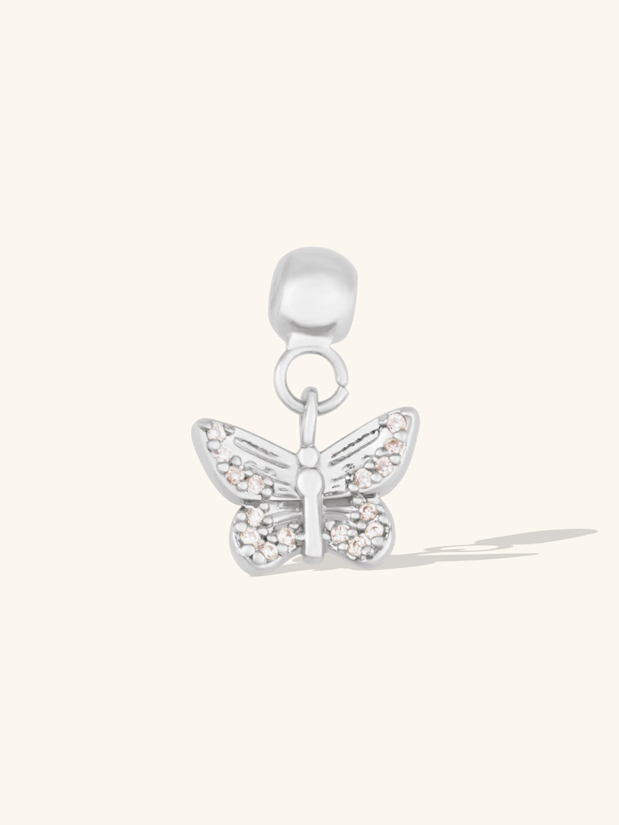 Butterfly Silver Drop Charm