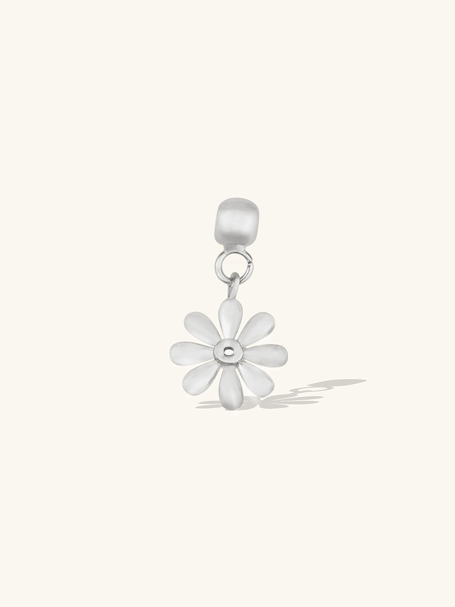 Daisy Silver Drop Charm