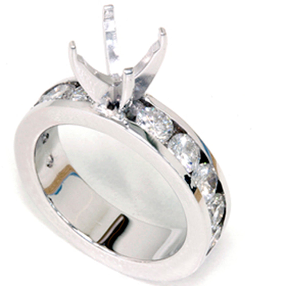 1 1/2 CT Diamond Engagement Ring Semi Mount 14K White Gold