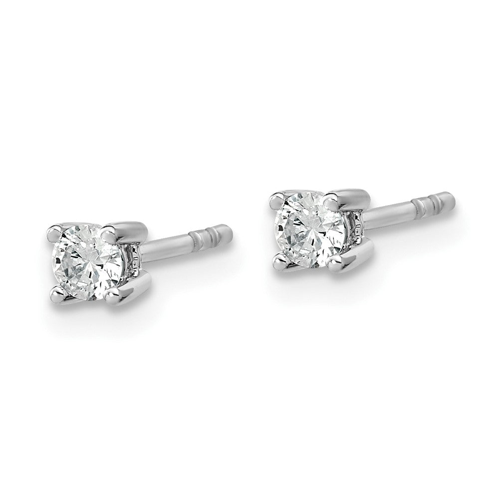 14k White Gold 1/5 CT Round Lab Grown Diamond Stud Earrings VS Clarity D-E Color