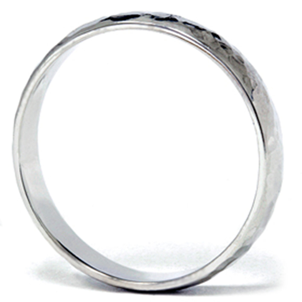 14K White Gold 4mm Hammered Wedding Band Ring New Size Selectable