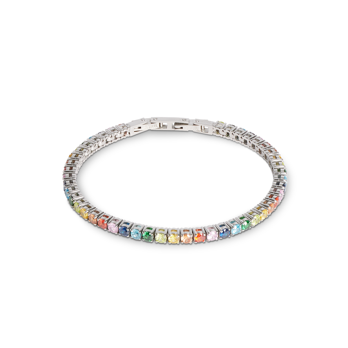 Tennis bracelet silver-multicolour