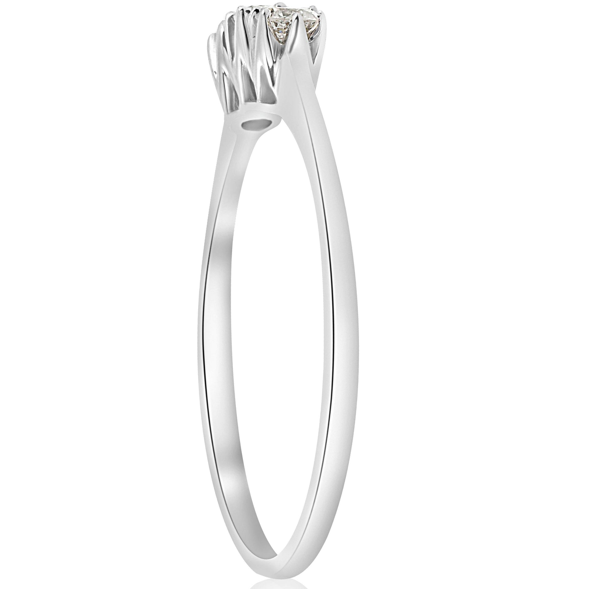 1/5ct 3-Stone Diamond Promise Ring 14K White Gold