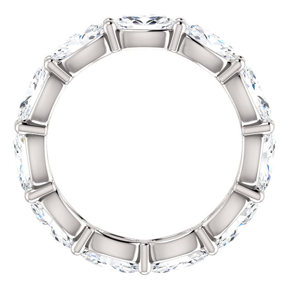 G/VS 4 Ct Oval Moissanite Eternity Ring 14k White Gold