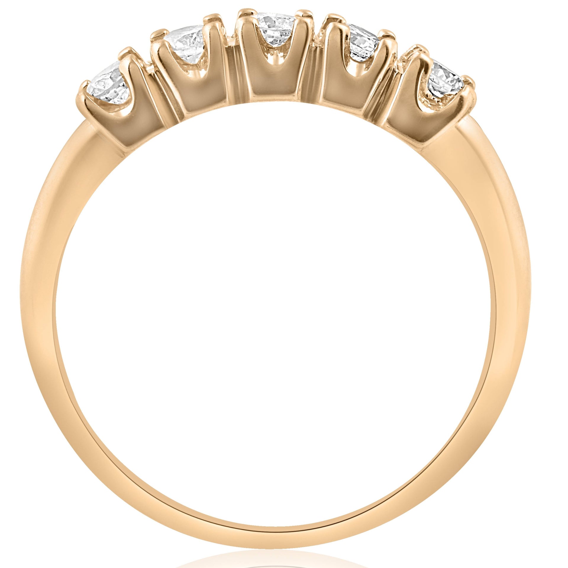 1/2 CT Round Diamond Wedding Anniversary 14K Gold Ring