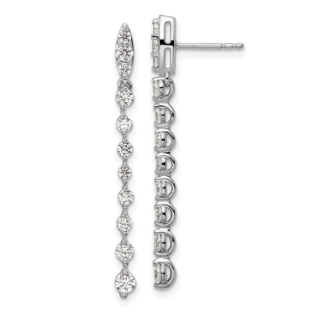 14K White Gold 1 CT Lab Grown Diamond Dangle Earrings VS Clarity G-H Color