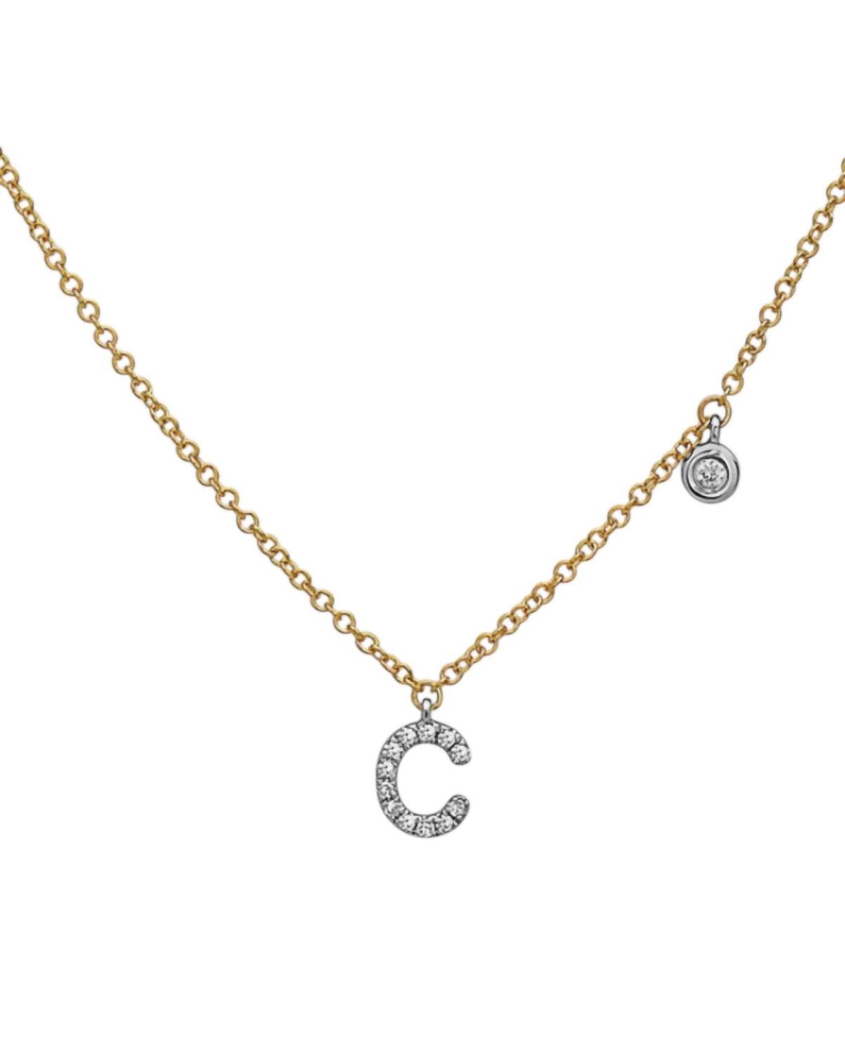 Women's 'c' Pendant Necklace In Gold