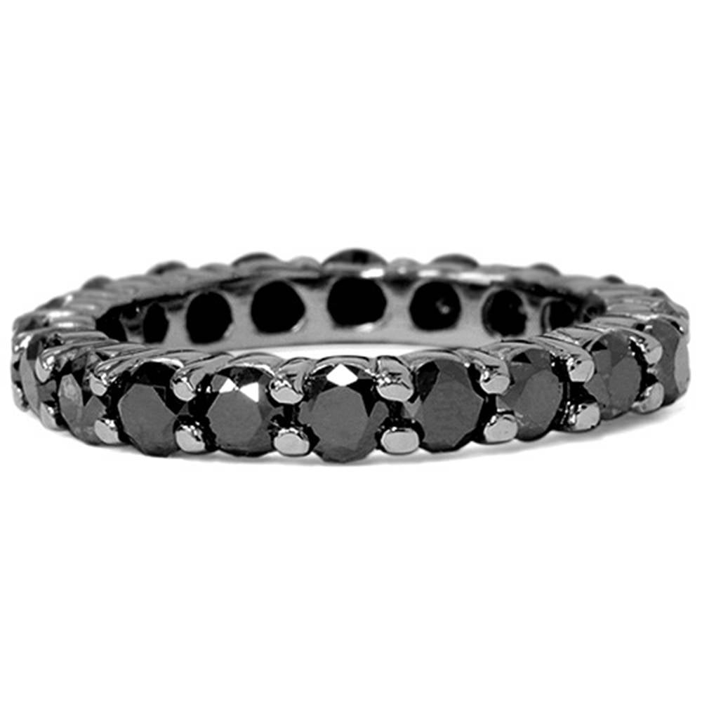 2 CT Black Diamond Eternity Ring 10K Black Gold