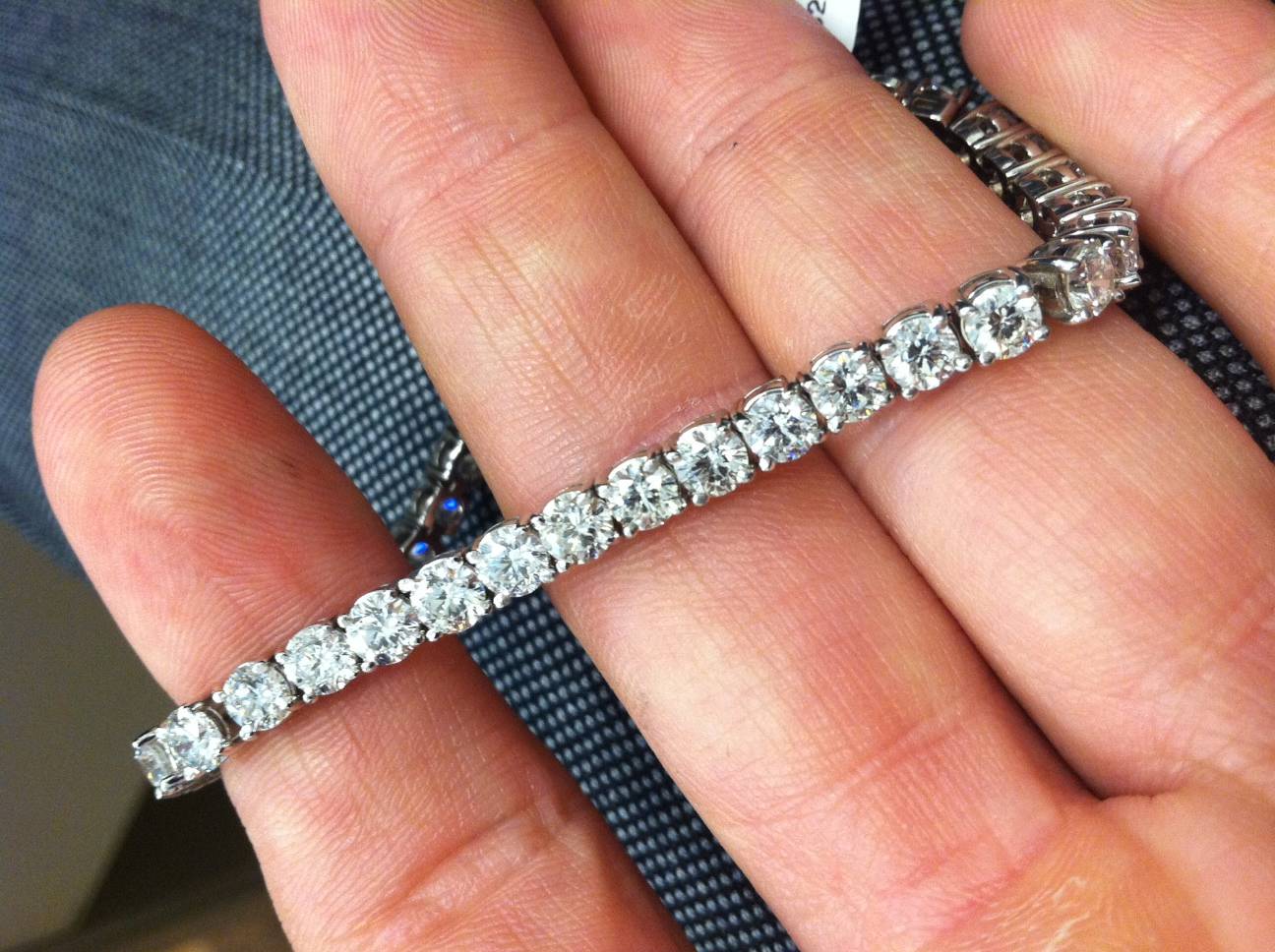 11ct Lab-Created Diamond Tennis Bracelet 14K White Gold 7'
