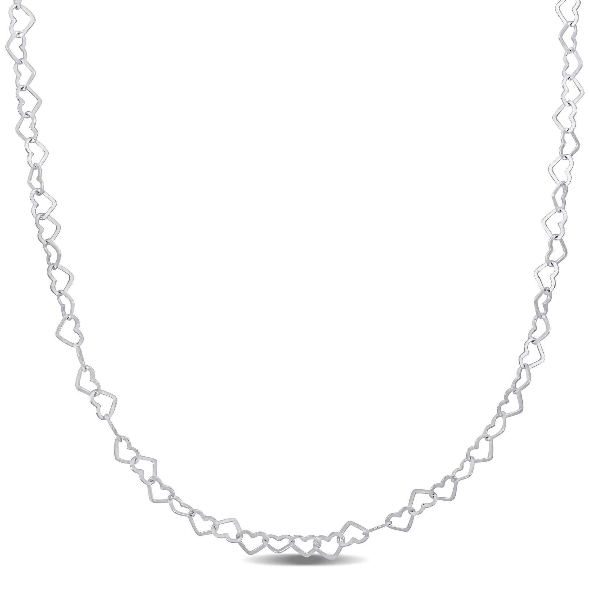 Mimi & Max Heart Link Necklace in Sterling Silver - 16 in