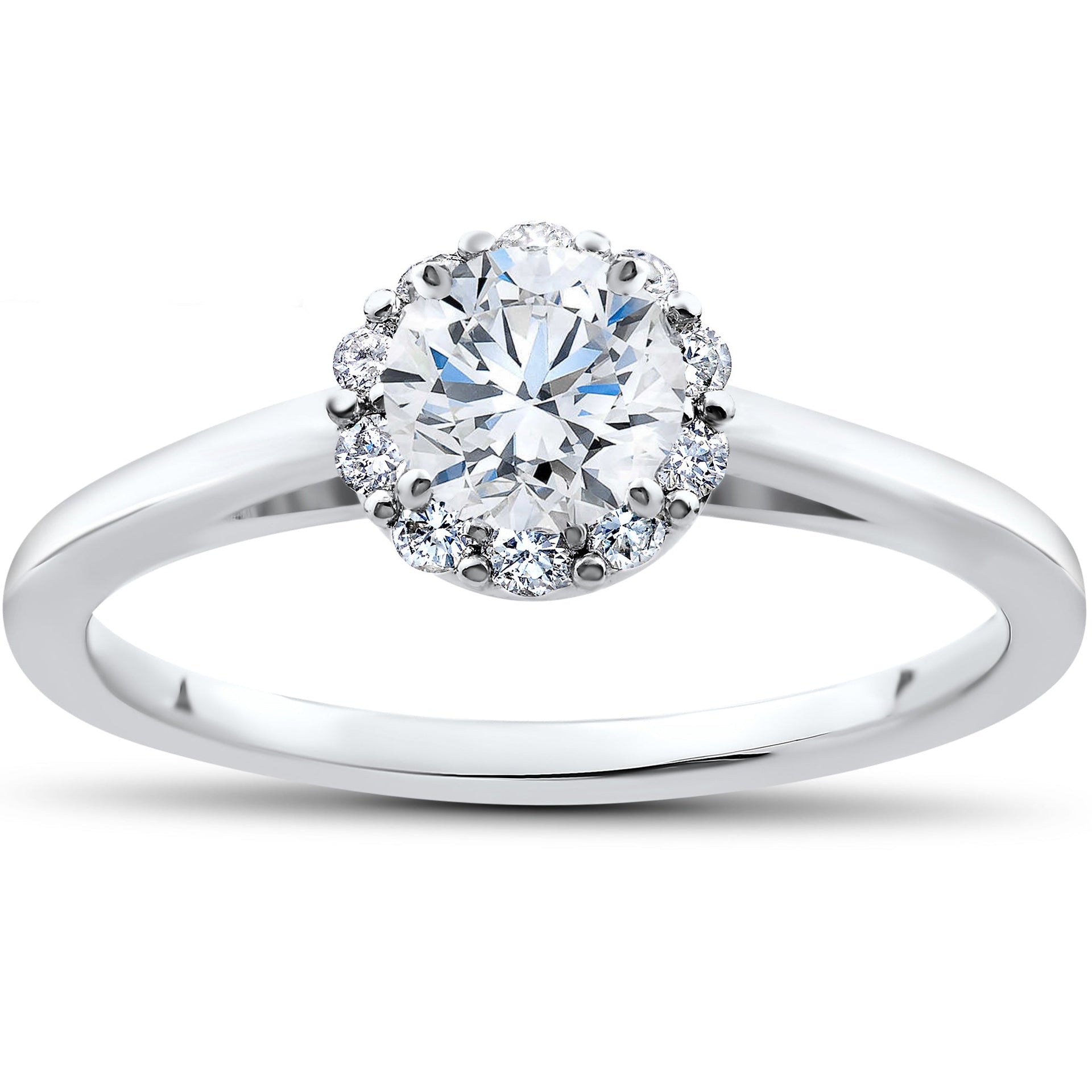 3/4 Ct Lab Created Diamond Madelyn Halo Engagement Ring 14k White Gold