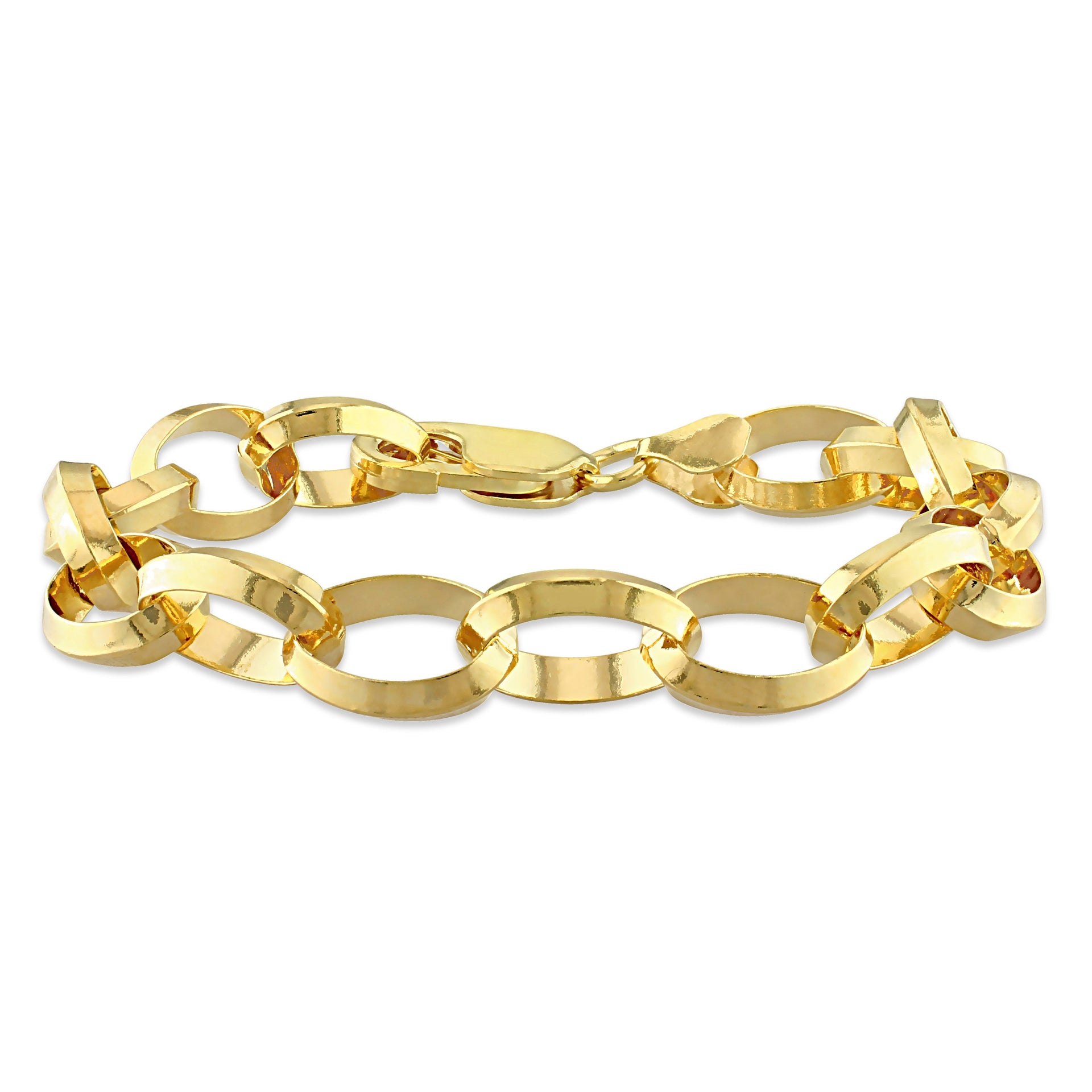 Mimi & Max Rolo Chain Bracelet in Yellow Plated Sterling Silver - 7.5 in