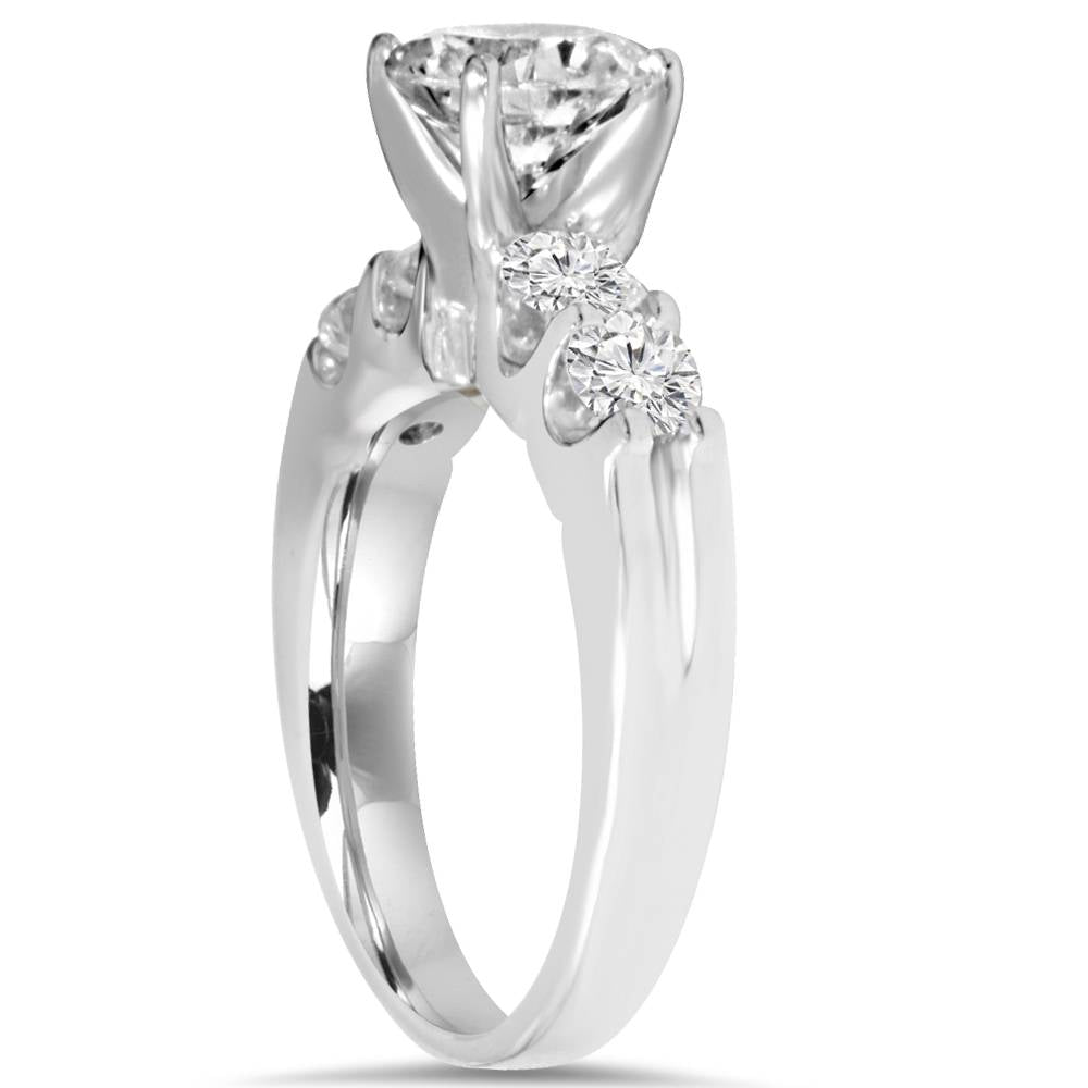 2.30Ct Round Solitaire Diamond Engagement Ring 14K White Gold Lab Grown
