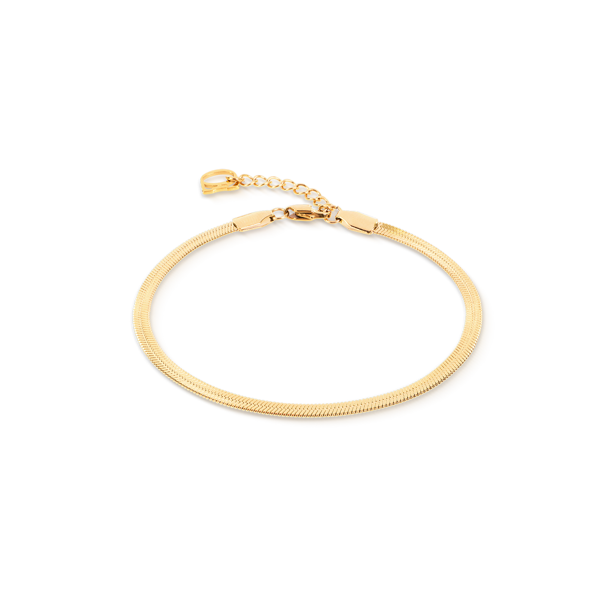 Flat Snake Chain Bracelet Gold