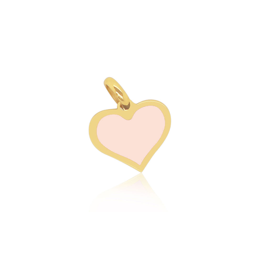 Pink Pearl Heart Charm 10mm
