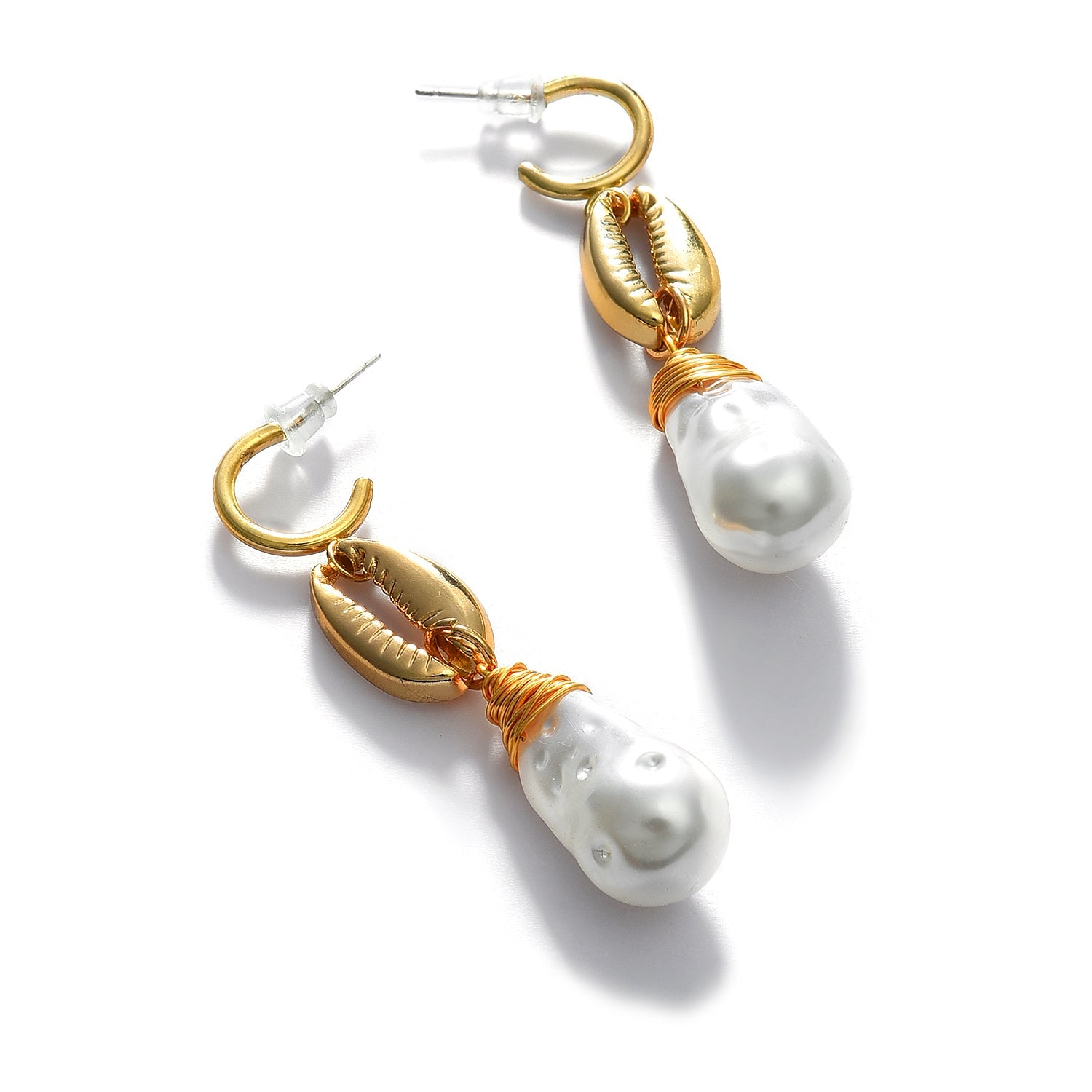 Gold Plated Pearl Beaded Drop Earring