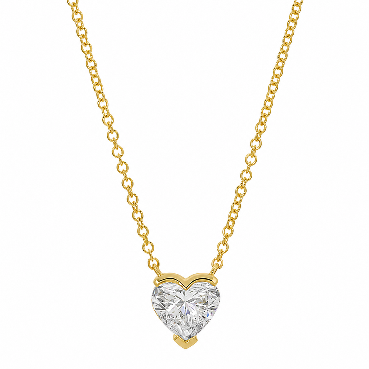 Gold Lab Diamond Heart Necklace