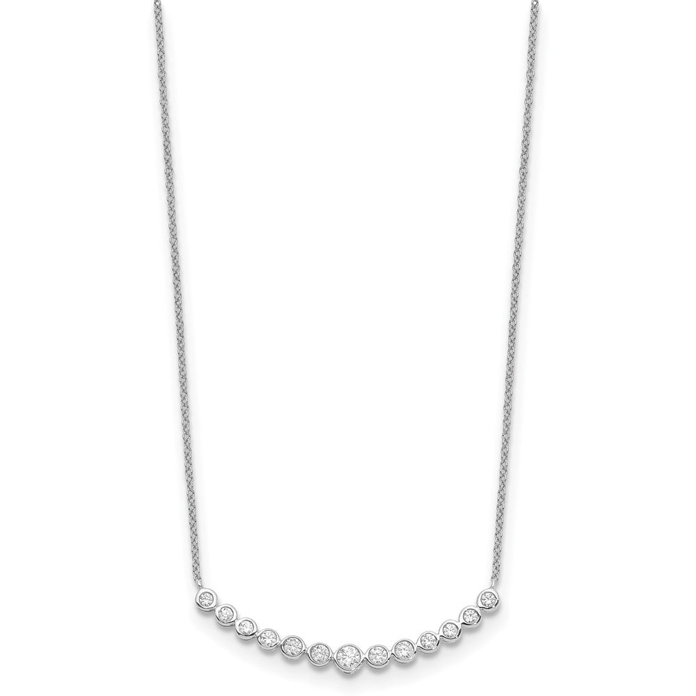 14K Gold 1/2 CT Lab Grown Diamond Curved Bar Necklace 18' Clarity VS Color D-E