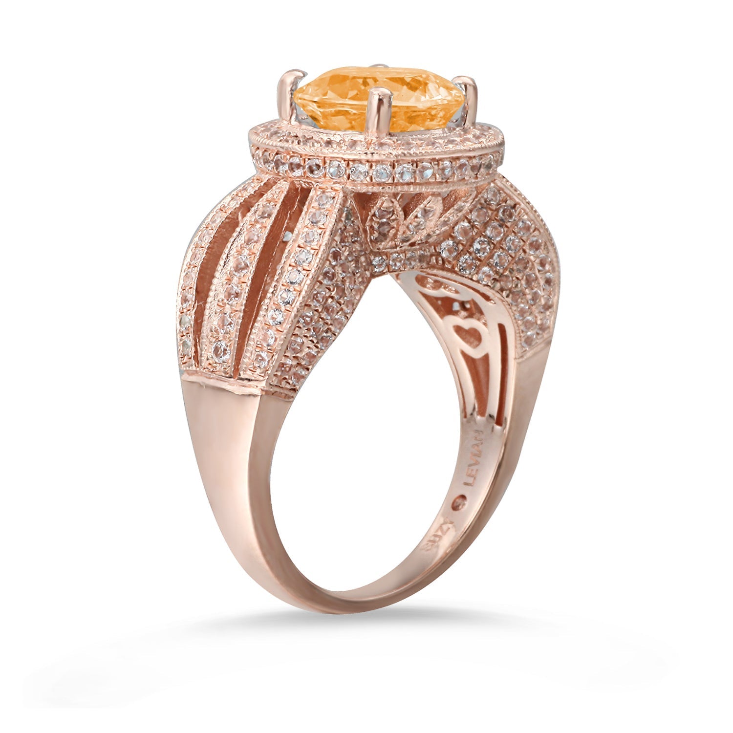 Suzy Levian Sterling Silver 4.53 TCW Citrine Ring