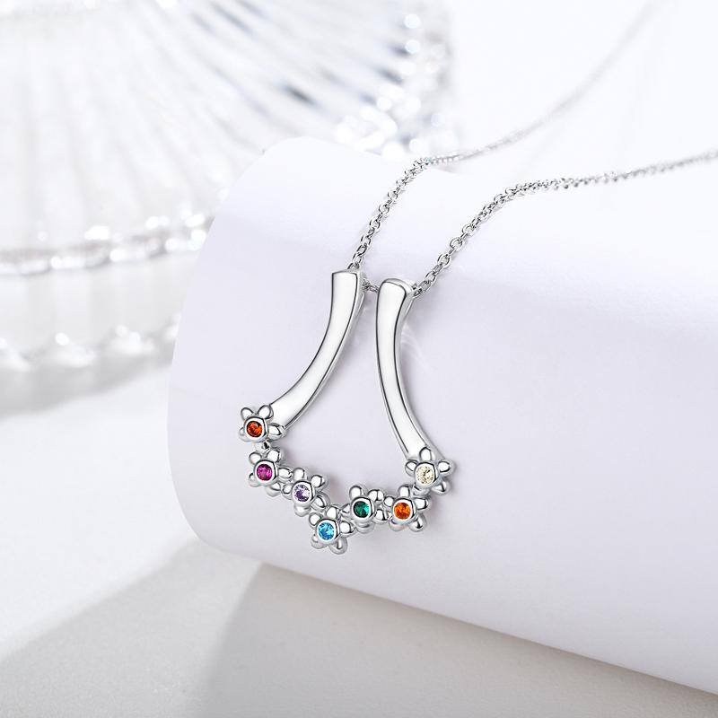 Sterling Silver Chakras & Flowers Ring Holder Necklace for Women
