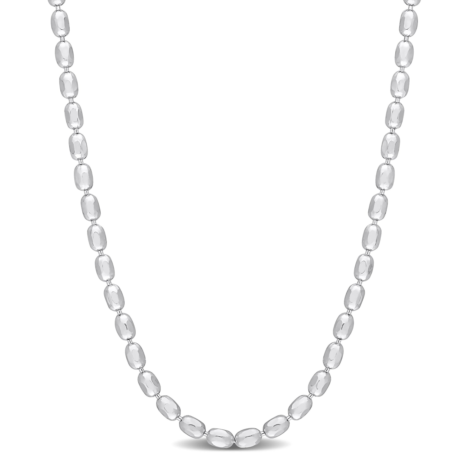 Mimi & Max Oval Ball Chain Necklace in Sterling Silver - 16 in