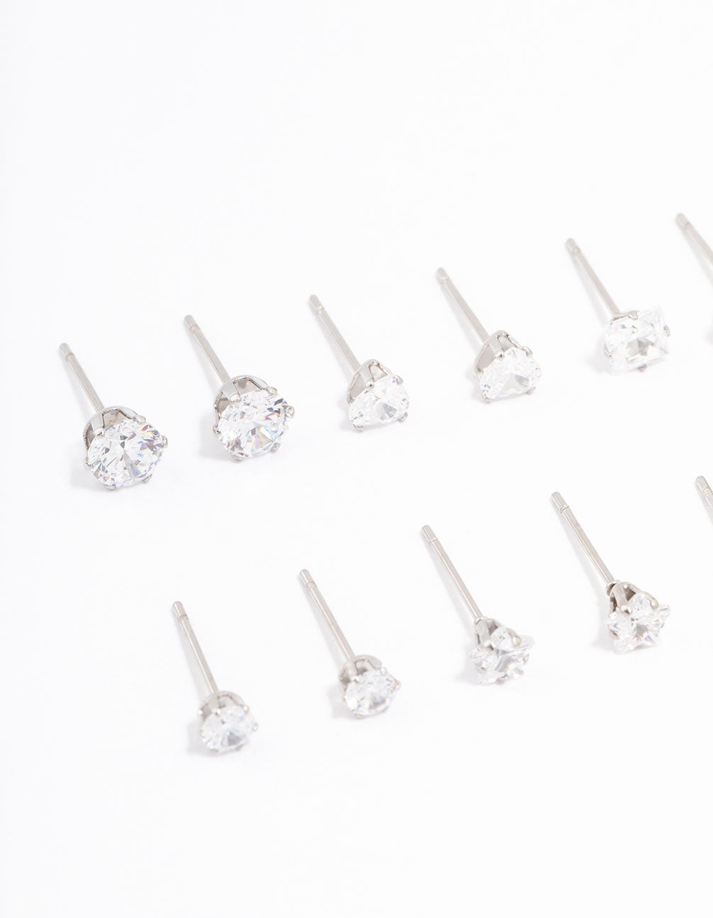 Lovisa Waterproof Stainless Steel Cubic Zirconia Stud Earrings 6-pack | Premium Gold PVD Plated | Hypoallergenic | Long Lasting Brilliance