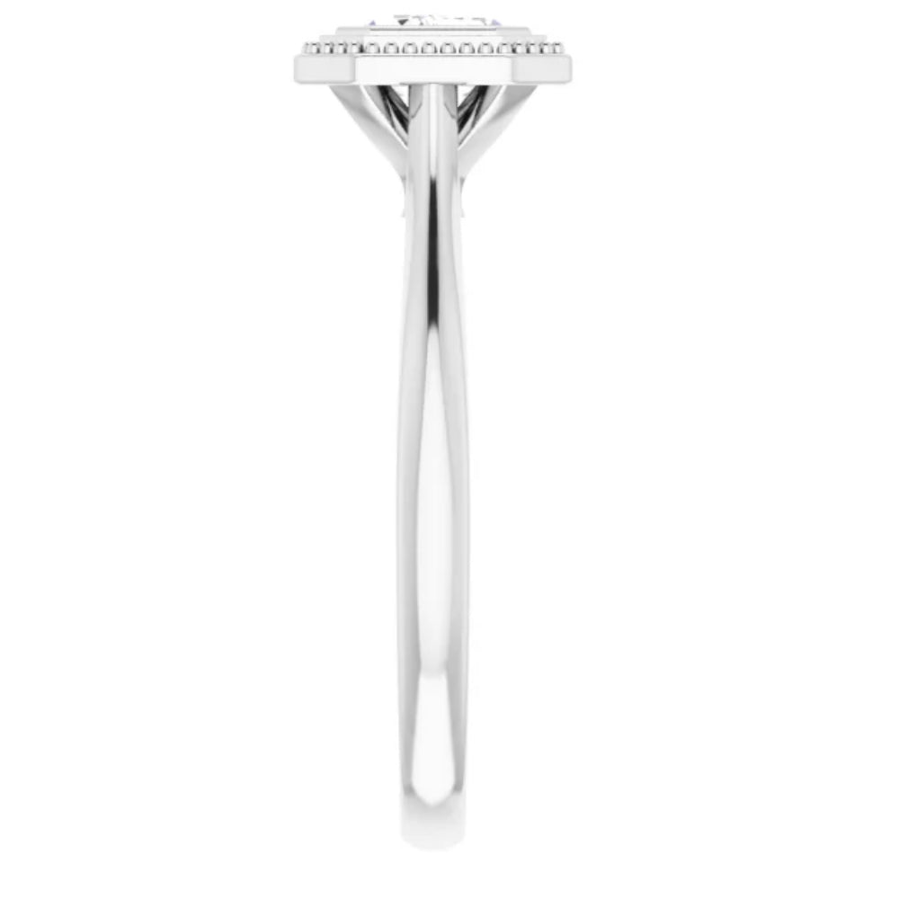 1 3/4 ct Emerald Moissanite Solitaire Engagement Ring White Yellow or Rose Gold