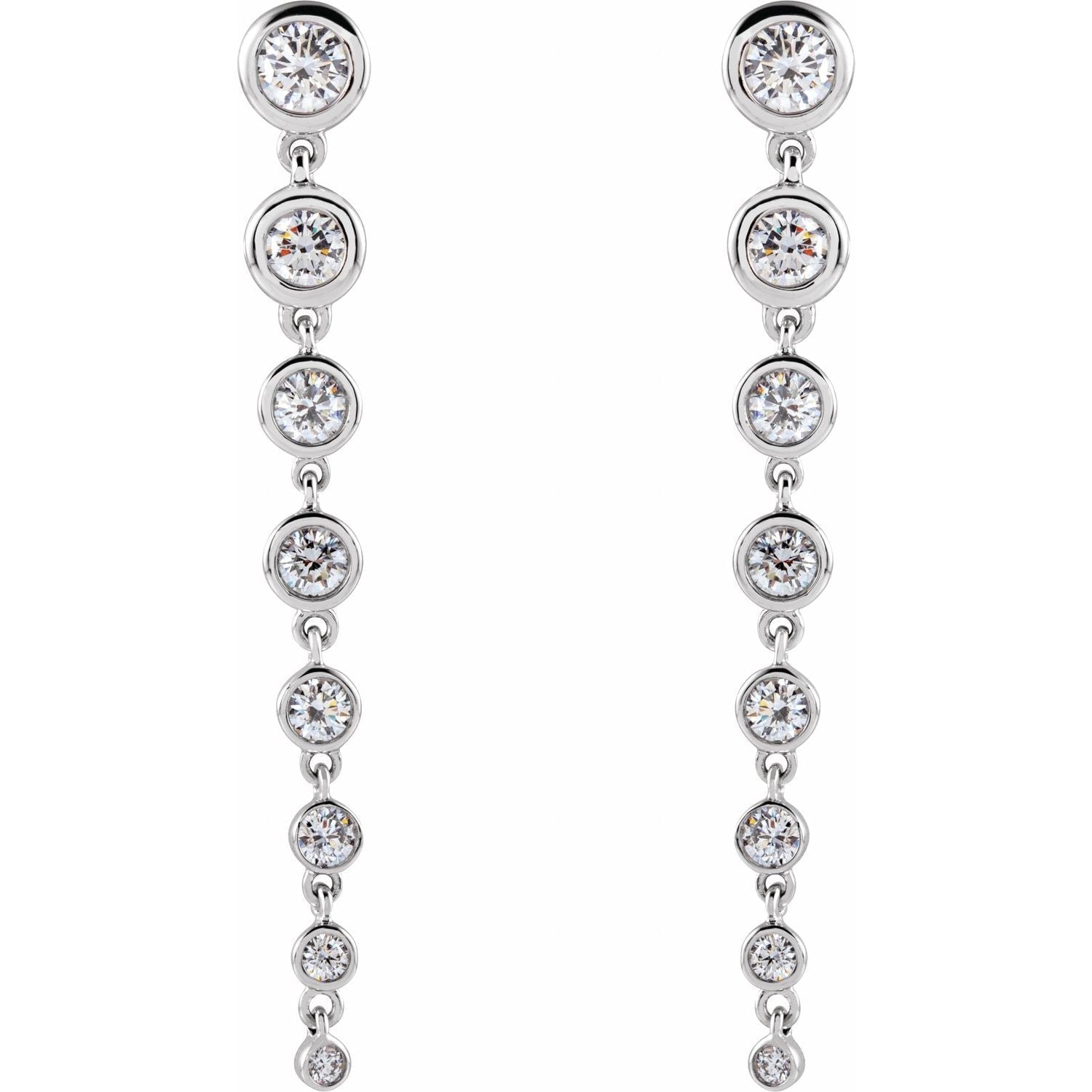 14K Gold 1 3/4ct Lab-grown Diamond Earrings Clarity SI Color G-H