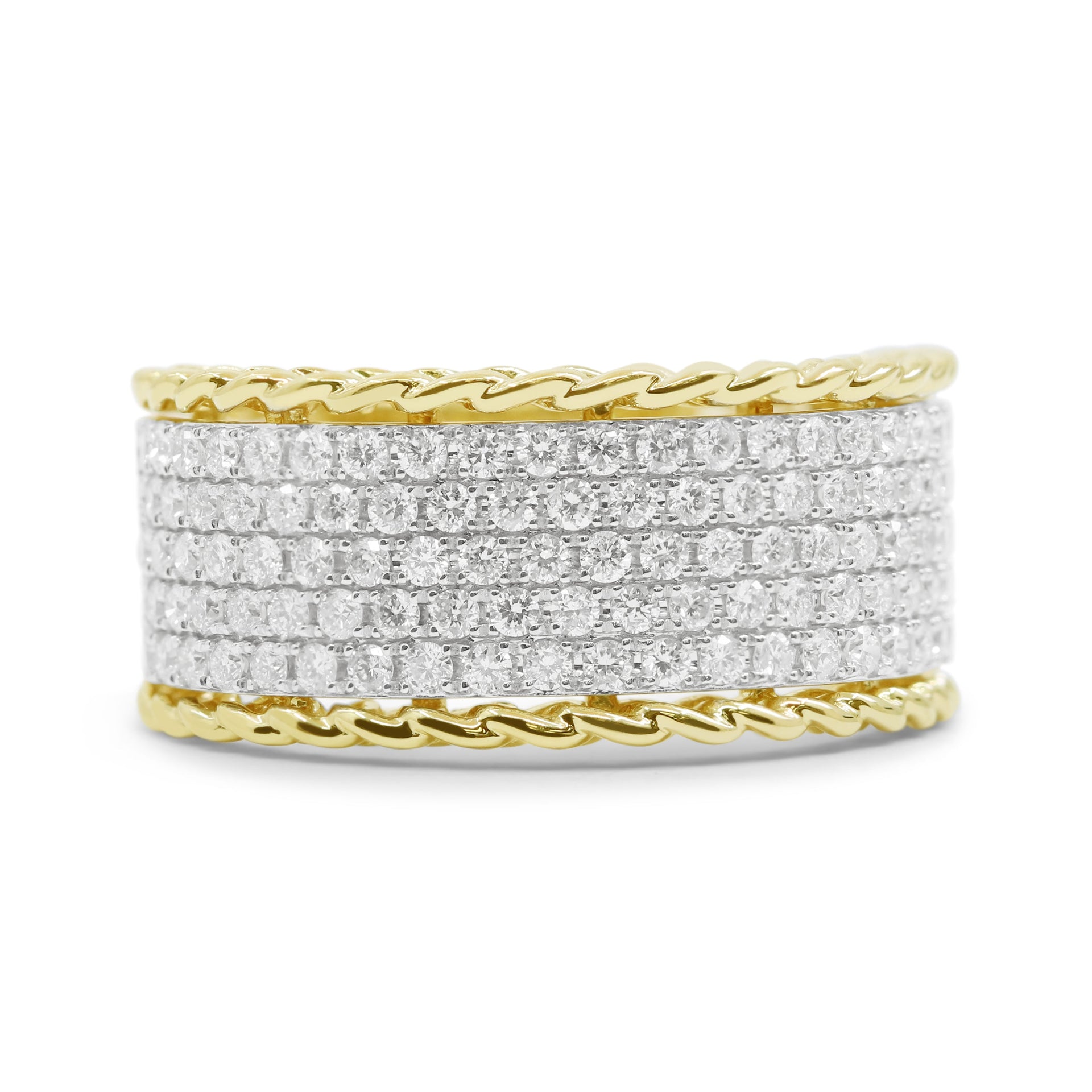 14K Yellow Gold White Diamond Ring