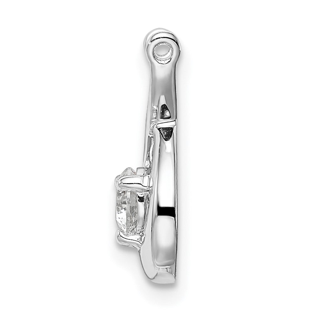 14K White Gold Lab Grown Diamond Teardrop Chain Slide Pendant (0.2ct VS G-H)