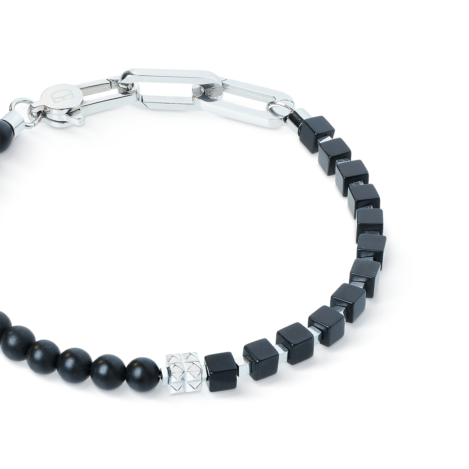 Bracelet Spikes Fusion Onyx black-silver