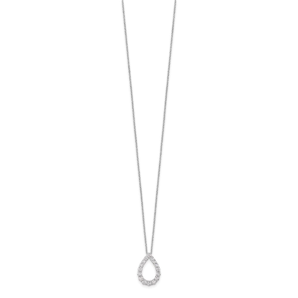 14K 1 CT Lab Grown Diamond Teardrop Pendant Necklace 18'