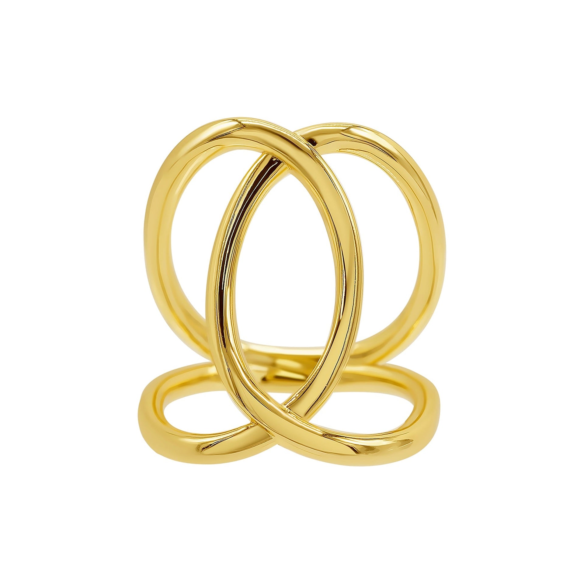 14K Gold Plated Tall Infinity Ring