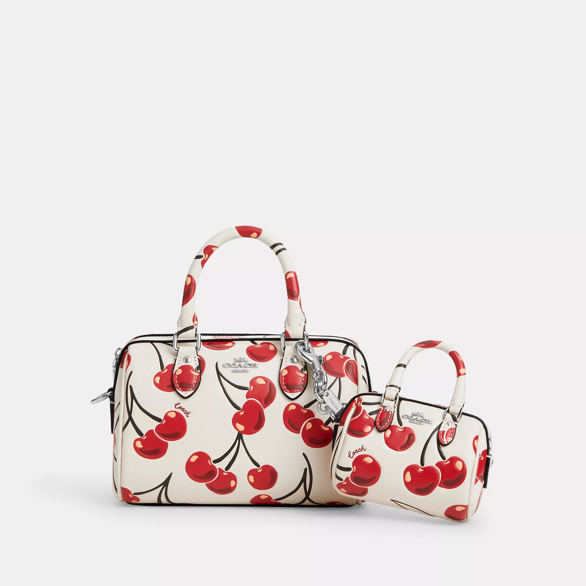 Coach Mini Rowan Bag Charm With Cherry Print