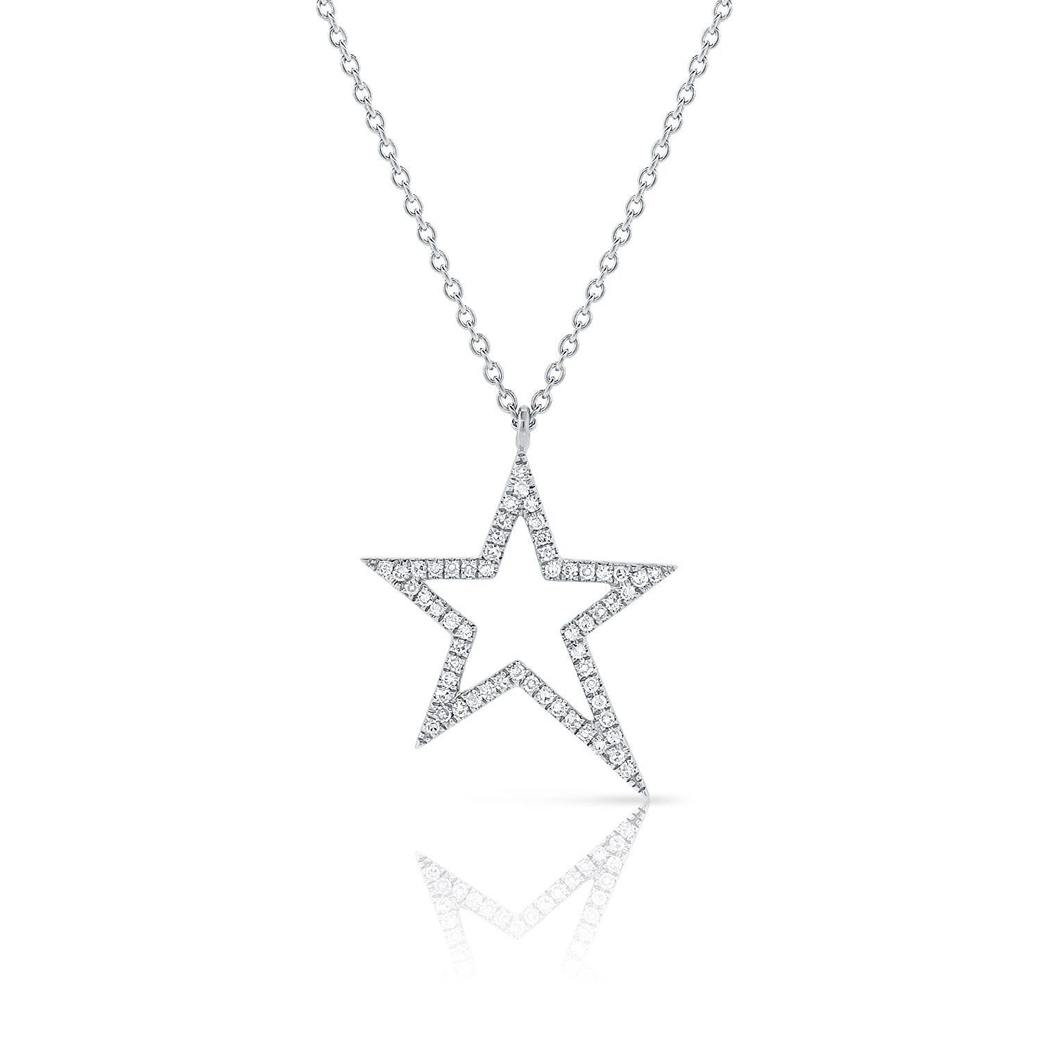 14k Gold & Diamond Star Necklace