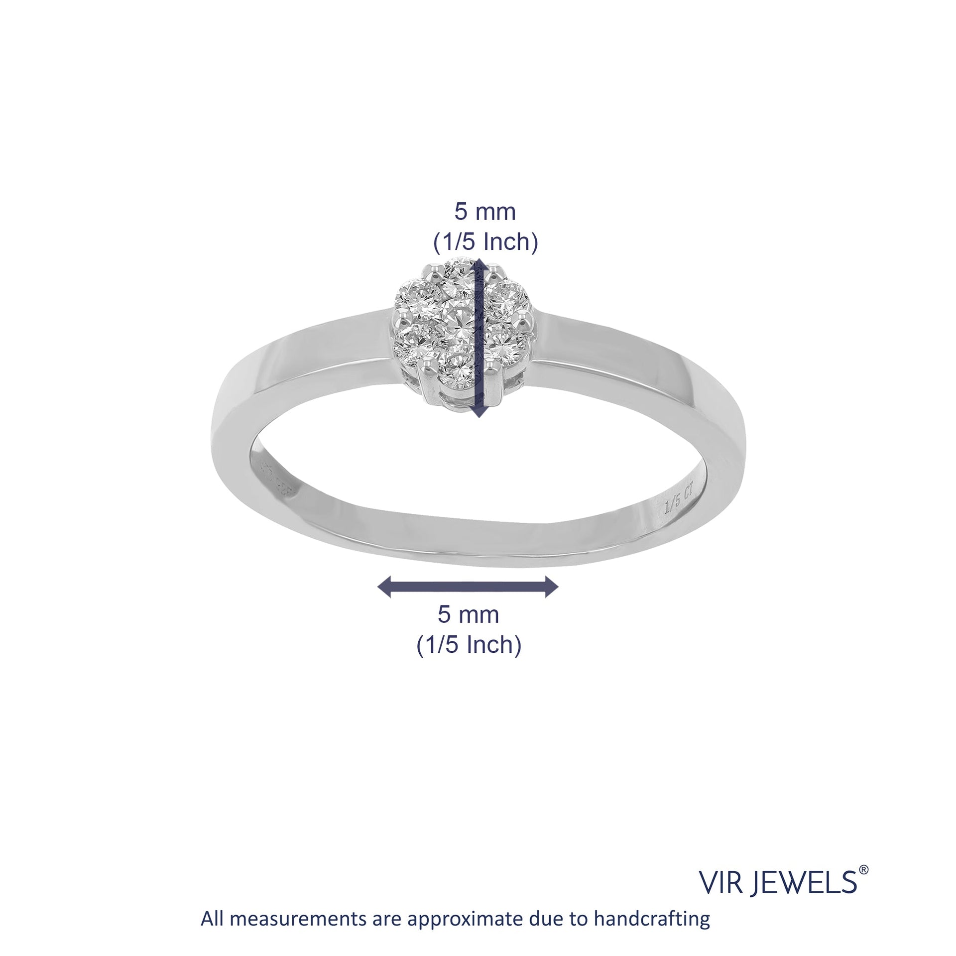 1/5 Cttw Lab Created Diamond Engagement Ring Sterling Silver Prong
