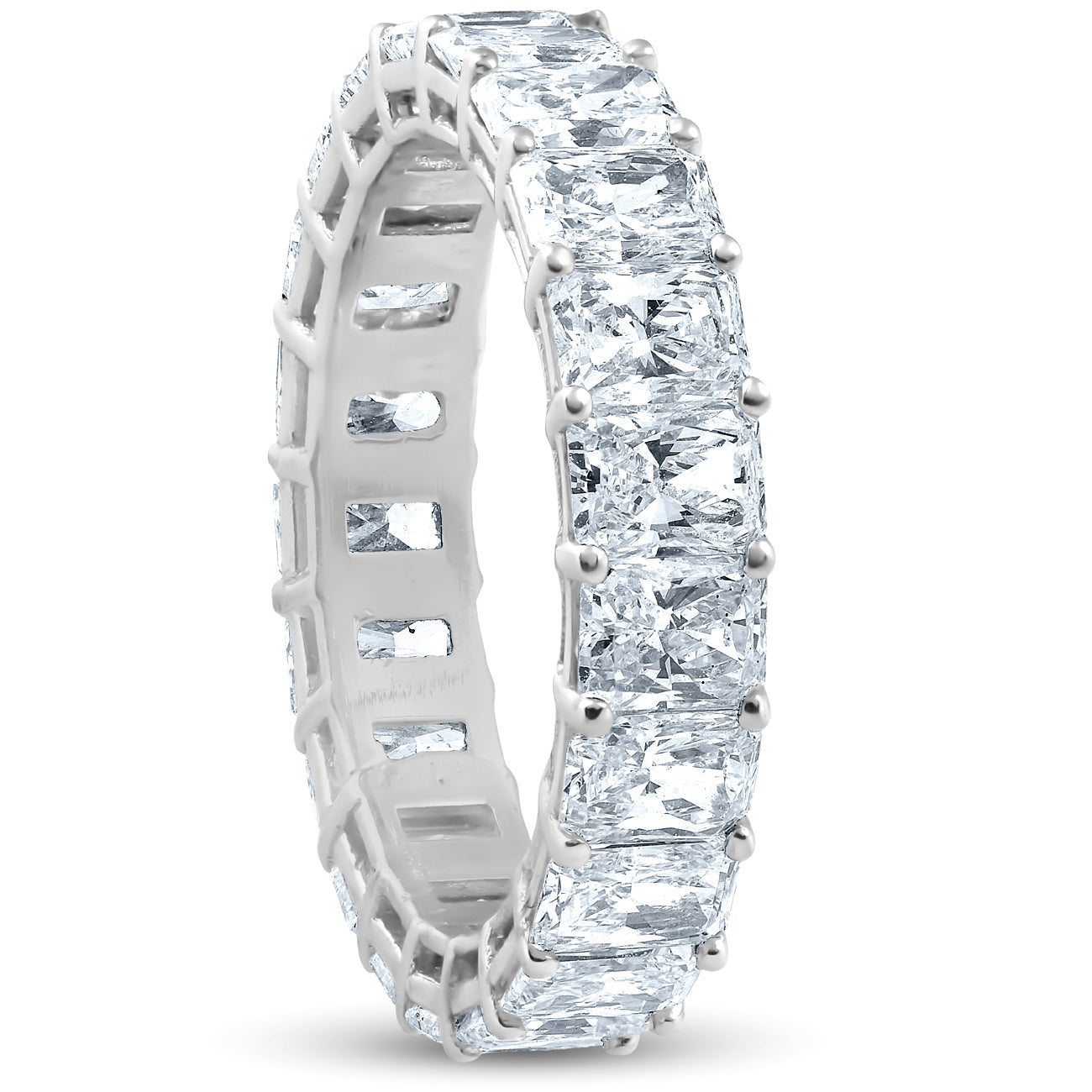5Ct Radiant Cut Diamond Platinum Eternity Ring