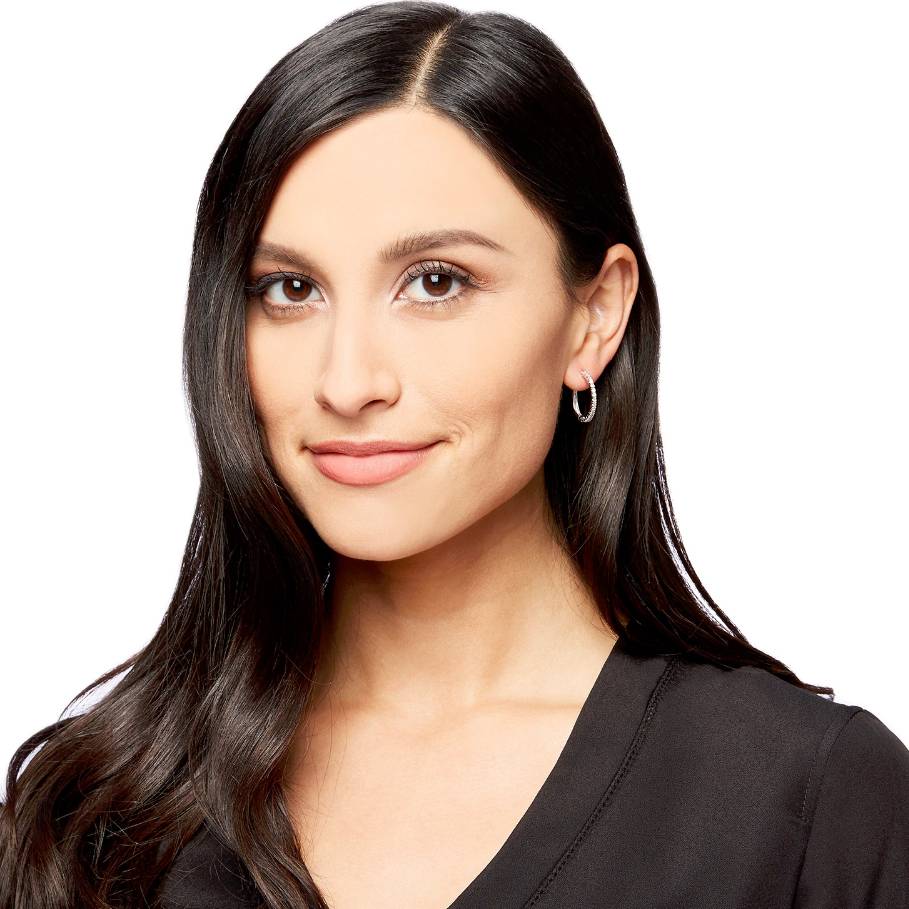 1 Carat Diamond Hoops White Gold 3/4' Tall