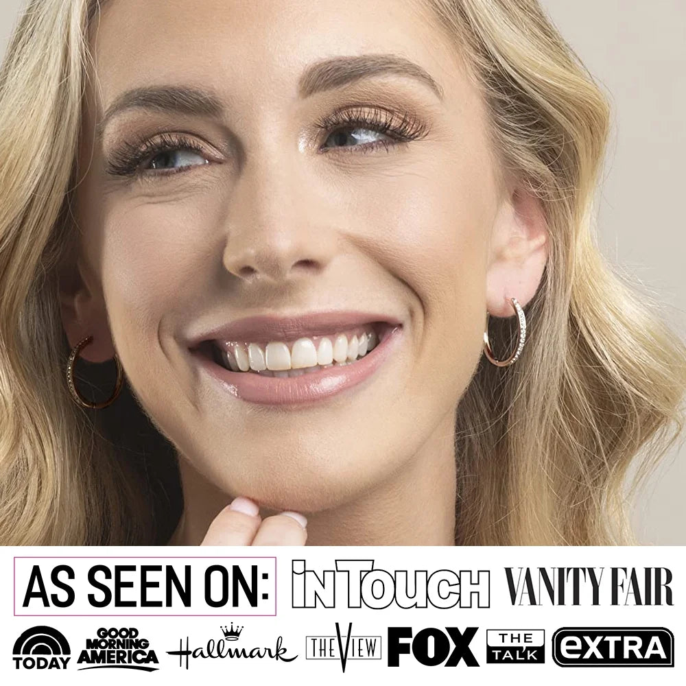 Bianca 18k White Gold Plated 25mm Silver Hoop Earrings with Swarovski Crystals