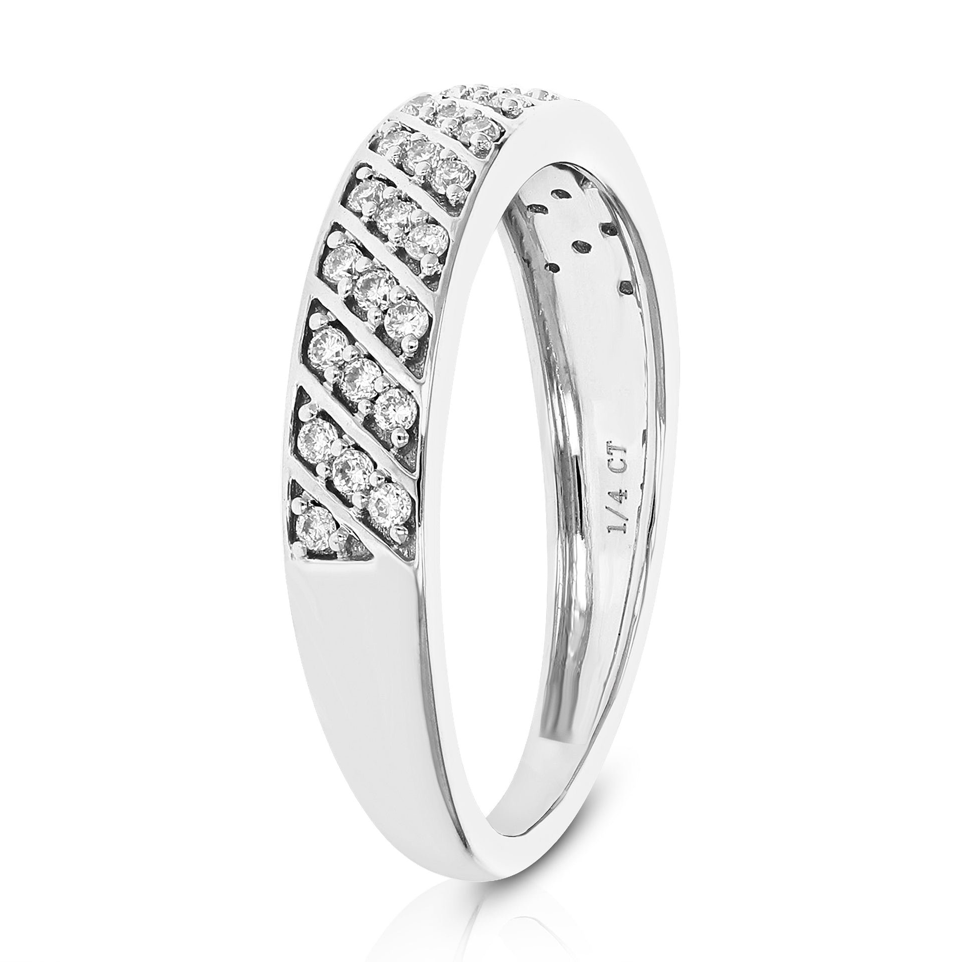 1/4 cttw Round Cut Lab Grown Diamond Prong Set Engagement Ring .925 Sterling Silver