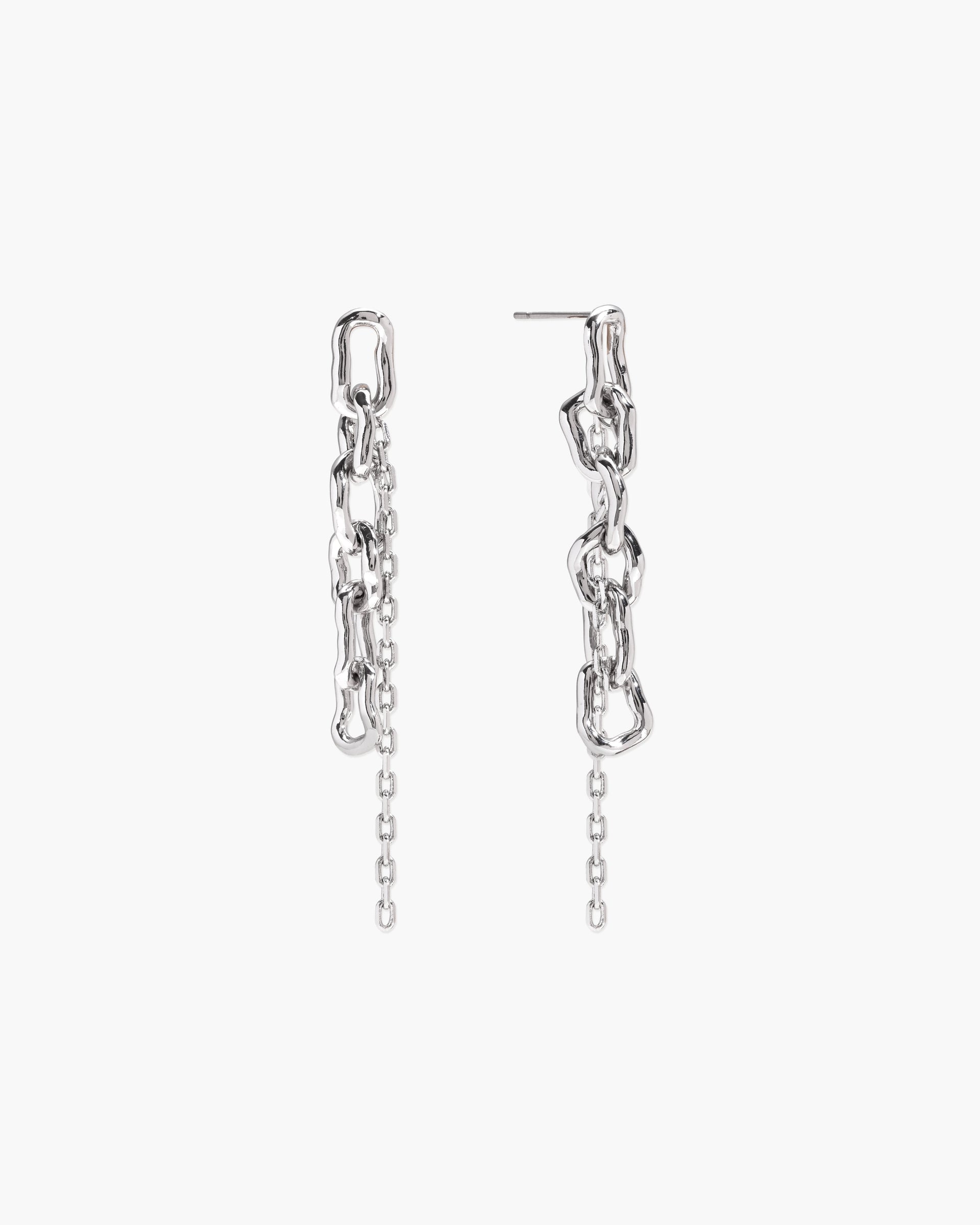 Molten Dual Chain Drop Earrings