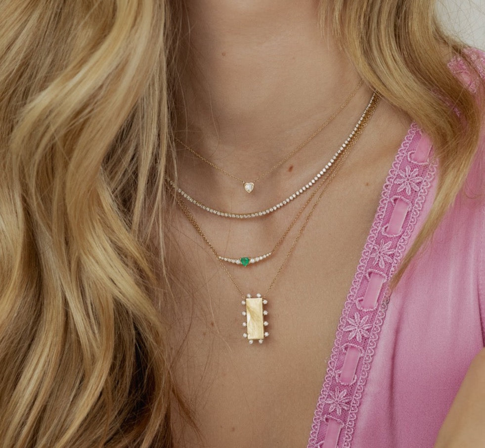 Gold Diamond Heart Necklace