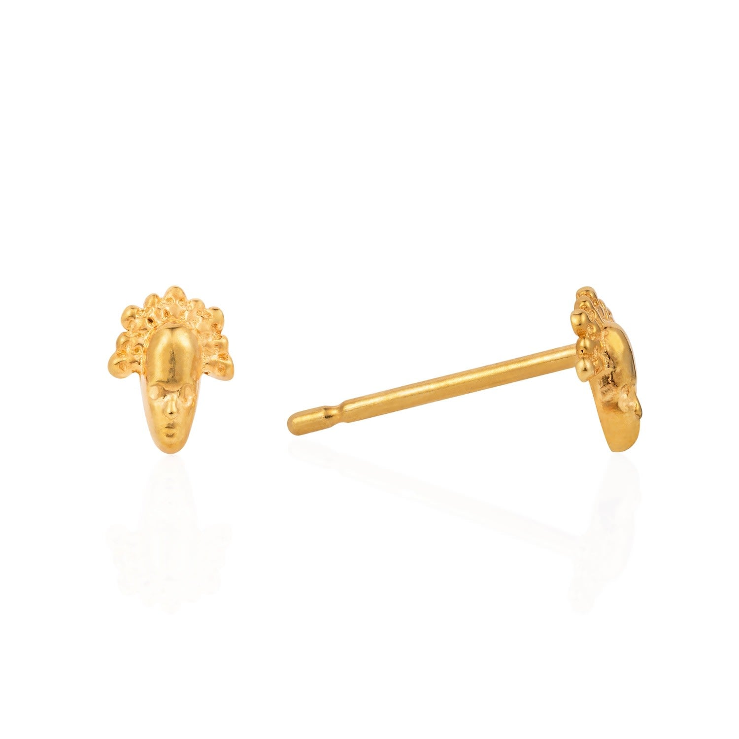 Tiny Voodoo Legba Earrings Gold